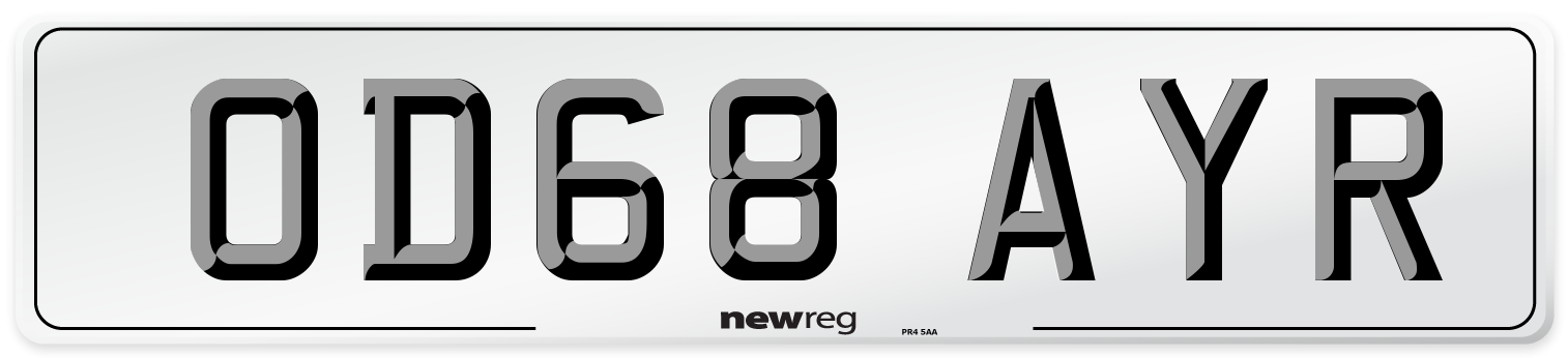 OD68 AYR Number Plate from New Reg